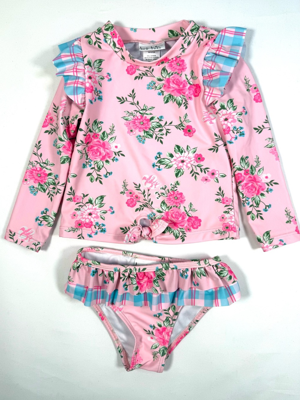 NICOLE MILLER Girls 2T Floral Rash Guard Swim Set Cottagecore Coastal Preppy
